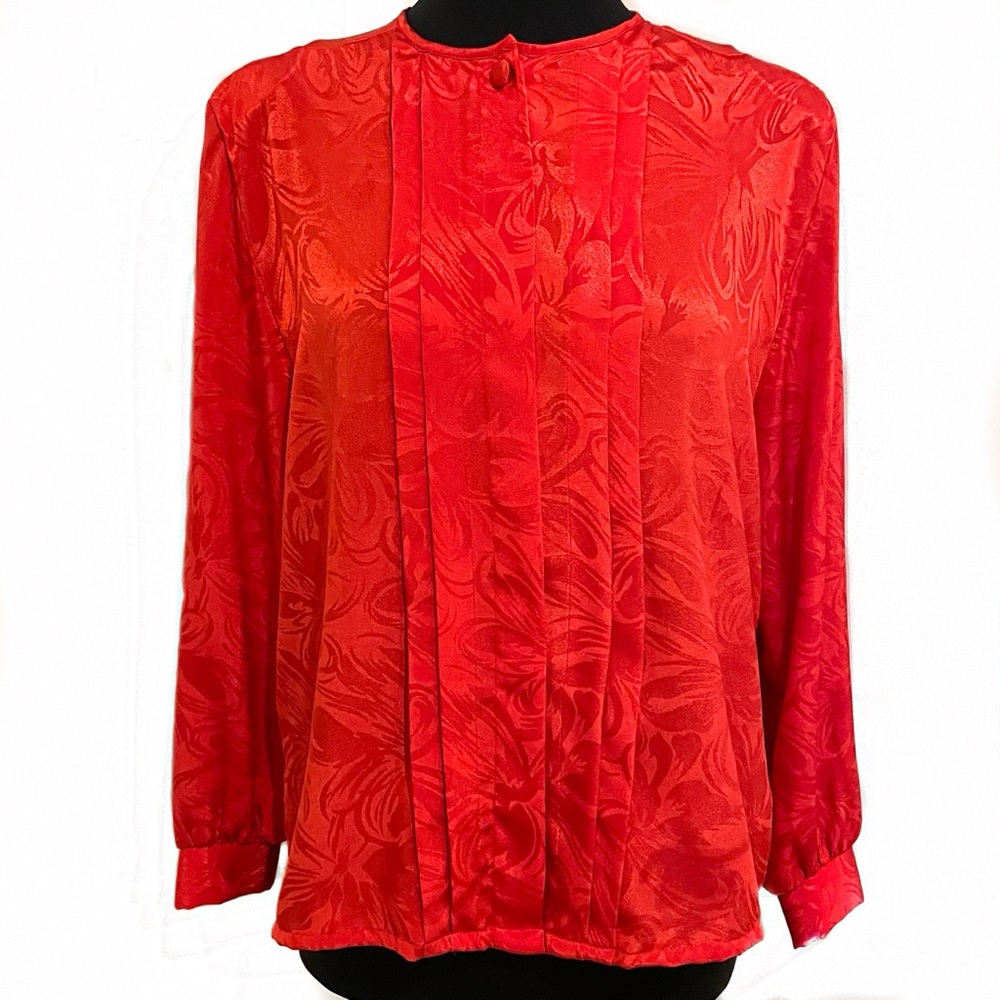 Vintage red Brocade Blouse